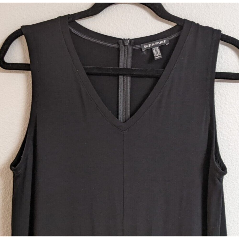 Women's EILEEN FISHER Black Viscose Stretch One Piece Romper Jumpsuit XS - Picture 2 of 11